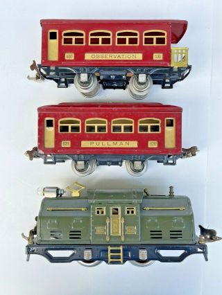 Vintage 1930s Prewar Lionel Tin Train Set,  O Scale,  Made In Usa.  Paint