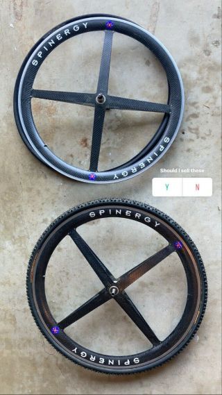 Vintage Spinergy Rev X Revx 700c Clincher Carbon Fiber Wheel Set Rare