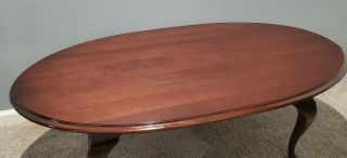 Ethan Allen Georgian Court Oval Coffee Table Cherry 11 - 8430 225 Made in USA Vtg 2