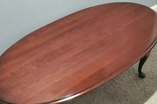 Ethan Allen Georgian Court Oval Coffee Table Cherry 11 - 8430 225 Made in USA Vtg 6