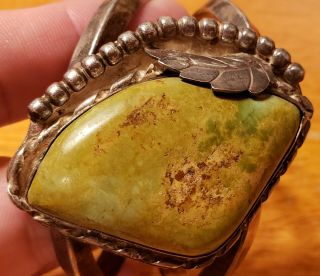 Vintage Native American Indian Cuff Bracelet Silver & Turquoise