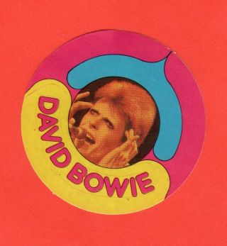David Bowie Cloth 1972 Monty Gum Pop Star Stickers Rare