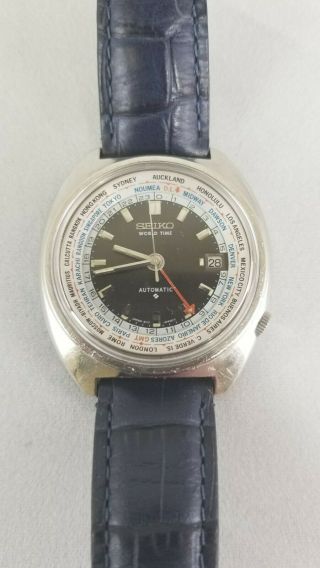 Vintage Seiko World Time Watch 6117 - 6400 Gmt Serviced