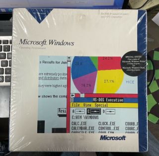 Vintage Microsoft Windows Version 1.  04 Ibm Pc Ms Dos 1987 Box