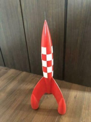 Tintin Rocket To The Moon Wood Rocket S Size 23cm (9 ”) Japan