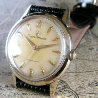 Mens Early 1950s Girard - Perregaux Gyromatic 10k Ygf Vintage Swiss Watch