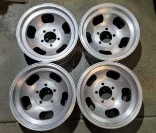 Vintage 15x8.  5 " Slot Mag Wheels 5 X 5 " Chevy Van/truck Ford/chevy Full - Size Cars
