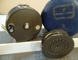 Vintage House Of Hardy Bros England The Perfect 3 5/8 " Fly Reel Case Extra Spool