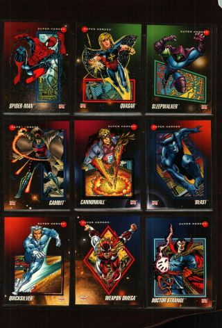 1992 Impel Marvel Universe Series 3 Card Set Of 162 Ex. ,  To Near