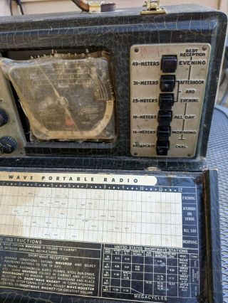 Vintage Zenith 7G605 Bomber Grille Shortwave Radio 4
