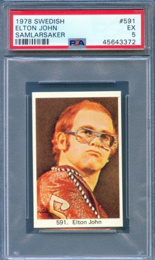 1978 Swedish Pop Stars 591 Elton John Entertainer Rocket Man Psa 5 Rare