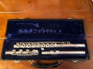 Gemeinhardt M3s Solid Silver Open Hole Flute With Case Vintage Serial 612587