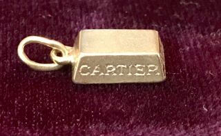 Vintage Cartier 18k Gold Pendant Charm Gold Bar 1/8 Oz.