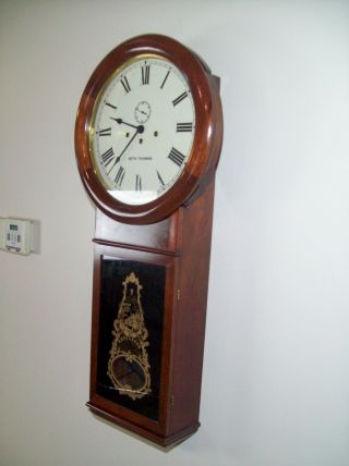Vintage Seth Thomas Regulator Wall Clock Key Wind Pendulum Movement 2