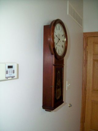 Vintage Seth Thomas Regulator Wall Clock Key Wind Pendulum Movement 5