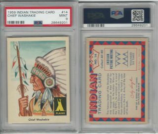 1959 Fleer,  Indian Trading,  14 Chief Washakie,  Shoshones,  Psa 9