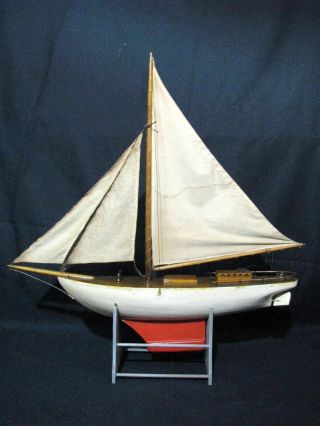 Vintage Hand - Crafted Model Sailing Ship; Complete & 1930 