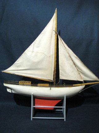 Vintage Hand - Crafted Model Sailing Ship; Complete & 1930 ' s 2