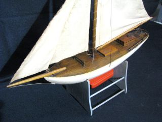 Vintage Hand - Crafted Model Sailing Ship; Complete & 1930 ' s 3