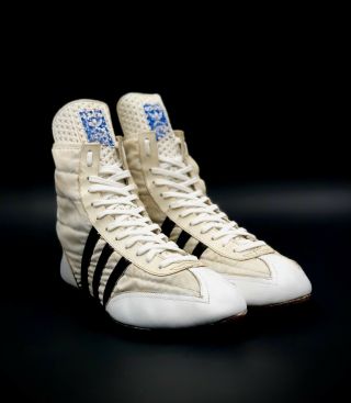 Vintage Adidas West German Freddie Mercury Westling Shoes Boots Size 8.  5
