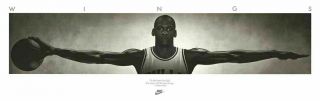 Vintage 1990s Nike Michael Jordan Wings Poster 5268 Unrolled