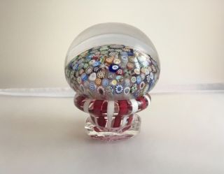 Vintage Scottish John Deacons Jd Bull Cane Millefiori End Day Glass Paperweight