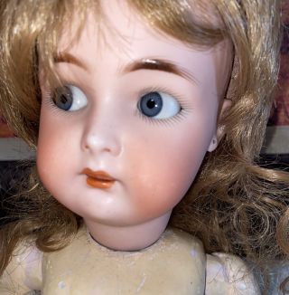 Antique 18 " K R Simon & Halbig Flirty Eyes Bisque Doll Compo Body 50 Pierced