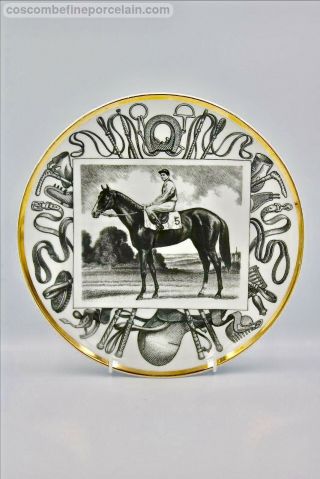 Fabulous Vintage Italian Ceramics Piero Fornasetti Milan Horse Jockey Plate