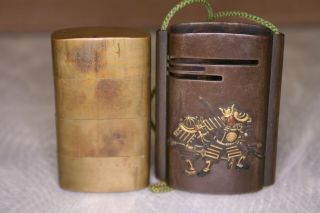 Vintage Japanese Meiji Period Bronze Four Case Inro 5