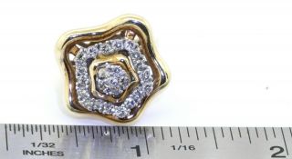 Vintage heavy 14K gold 1.  24CT diamond cluster floral star cocktail ring size 5.  5 3
