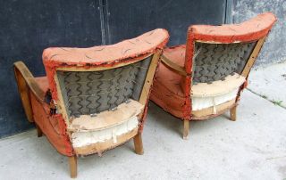 Art Deco Cocktail Chairs.  Armchairs,  Club Chair 1920s Vintage Antique Halabala 5