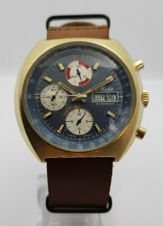 Vintage Mido Chronograph Automatic Day Date 1970´s Ref.  0900 Cal.  7750