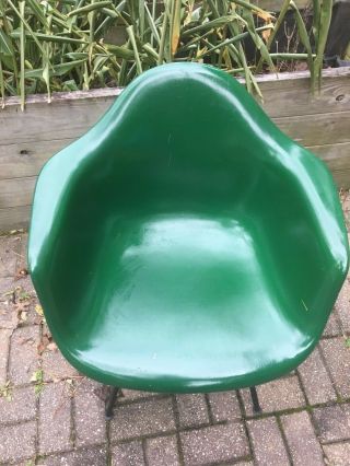 Herman Miller Eames Mid Century Modern Fiberglass Arm Shell Chair Vintage Green 3
