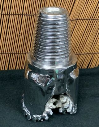 VINTAGE CHROME TRICONE ROTARY GAS AND OIL DRILL BIT 2