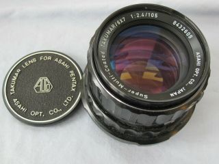 Takumar 6x7 Smc 105mm F2.  4 Lens 67ii 67 6x7 Vintage Lens 8432609 W/ Oem Cap