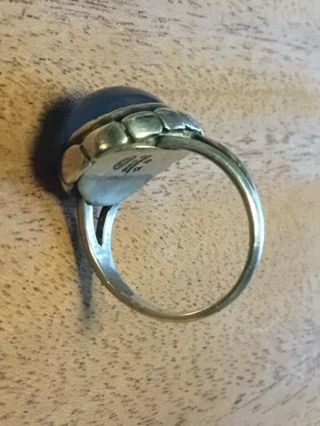 Vintage Georg Jensen (denmark) Sterling Silver Ring 19 With Oval Stone