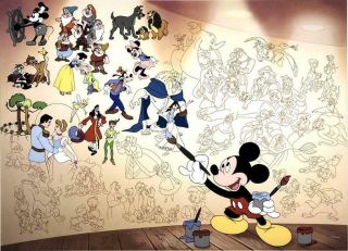 Disney Mural Of Memories Limited Ed.  Sericel (3000) Framed With Certificate Of A