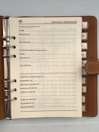 Vintage Mulberry A5 size Agenda,  Pigskin Leather,  With Inserts,  Made In England 6