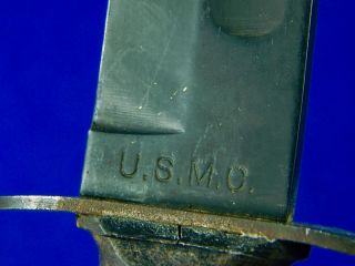US WW2 Vintage Camillus USMC Marine Corps MK2 Fighting Knife w/ Sheath 5
