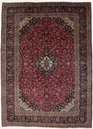 Handmade Classic Floral Style Red 10x13 Signed Vintage Oriental Rug Decor Carpet