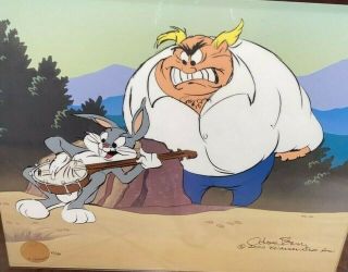 " High Strung " Chuck Jones Framed Bugs Bunny Limited Edition Hand - Painted Cel