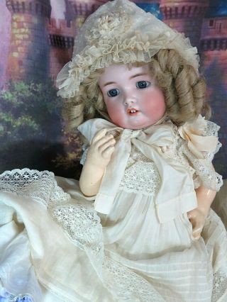 Antique Simon & Halbig Rare 1299 German Bisque Baby Doll 20 " Silk Gown