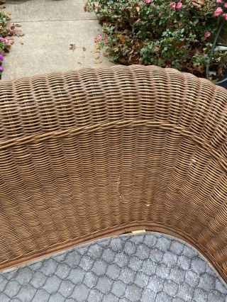 Wicker By Henry Link Sofa Vintage Rattan Couch For Restoration No Cushions 6