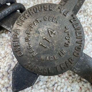 Vintage Oneida Newhouse 114 Trap Offset Teeth Alaska Wolf Trap Antique (1142) 2