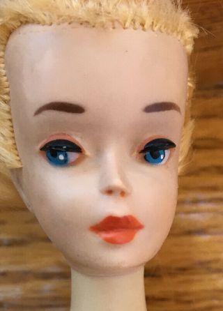 Vintage Barbie 3 Ponytail 850 Blonde W Brown Eye Shadow