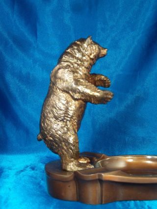 Vintage Ronson A.  M.  W.  Standing Bear Ashtray,  Large Size - 3