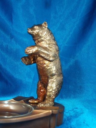 Vintage Ronson A.  M.  W.  Standing Bear Ashtray,  Large Size - 4
