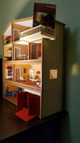 Vintage Lundby Dollhouse Furniture Wood Living Room Dining Set Sweden 1:16