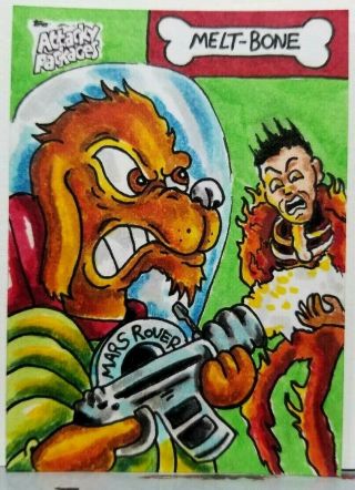 Attacky Packages Mars Attacks Wacky Packages Sketch Card Ap Scheres Melt Bone