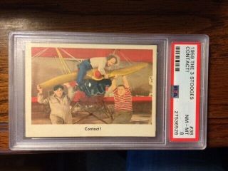 1959 The 3 Three Stooges 38 Contact Psa 8 Nm - Mt " Look "